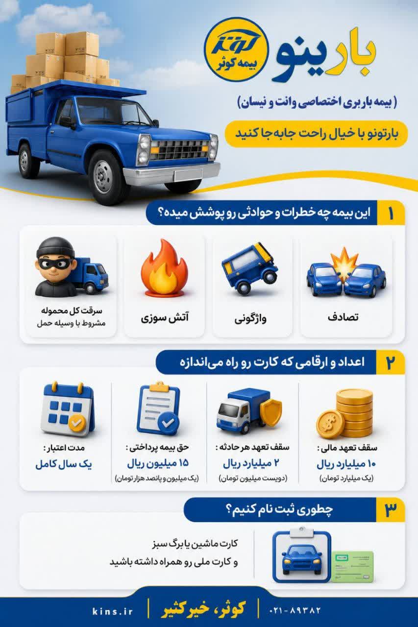 بارینو، بیمه باربری اختصاصی وانت و نیسان